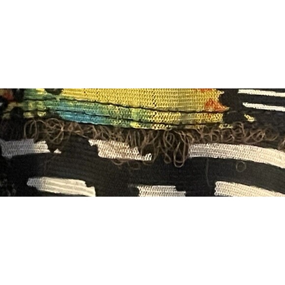 New ALI MILES Butterflies Floral Striped Abstract Art to wear Boho Tunic Bell 2X - Picture 5 of 16